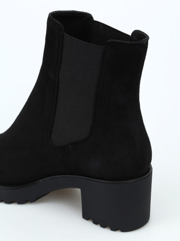 round toe black suede booties