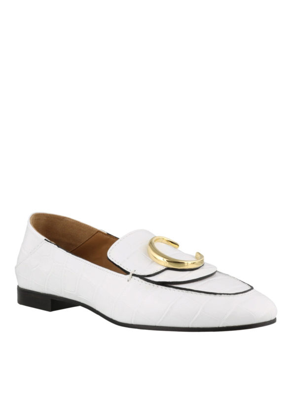 chloe white loafers