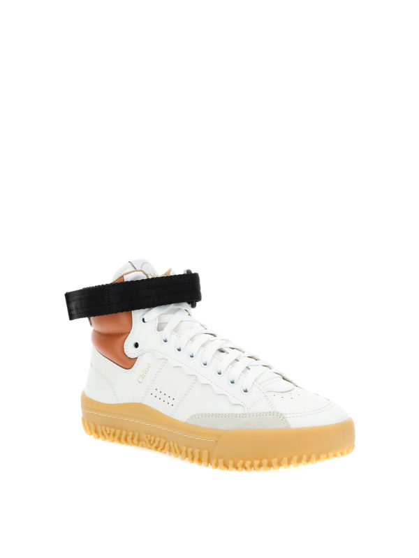 chloe franckie leather sneakers