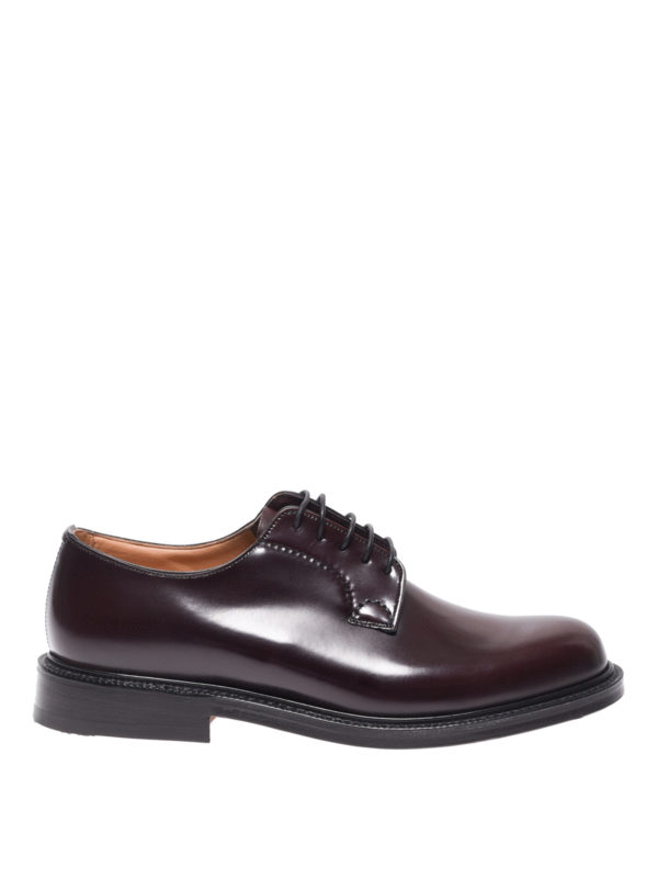 Classic shoes Church's - Shannon glossy burgundy leather Derby shoes ...