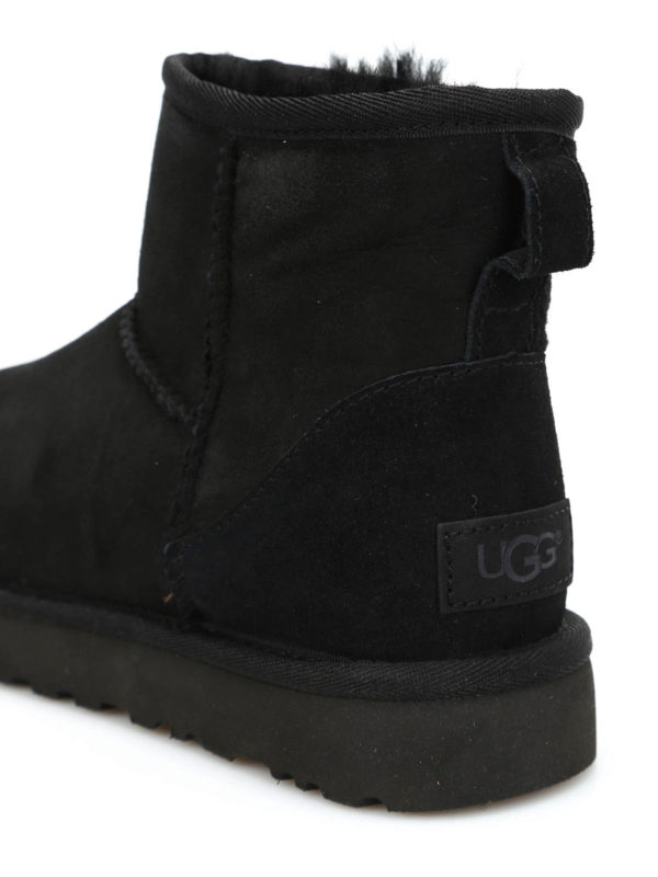 black shearling ankle boots