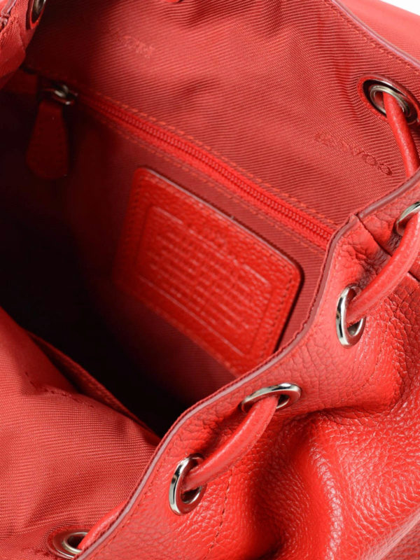 coach red leather backpack