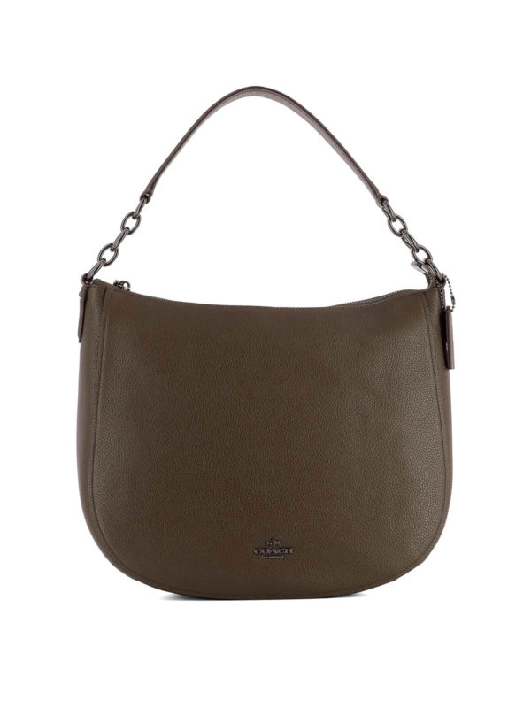 coach brown leather hobo