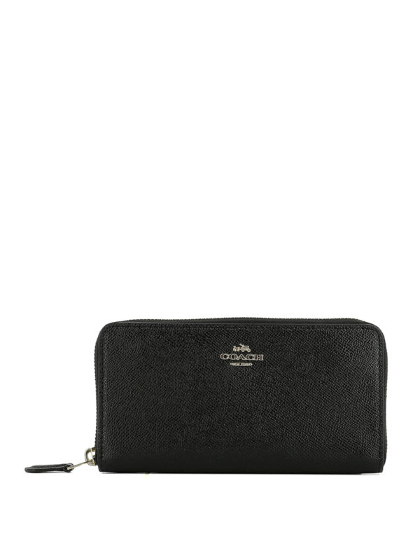 coach black zipper wallet