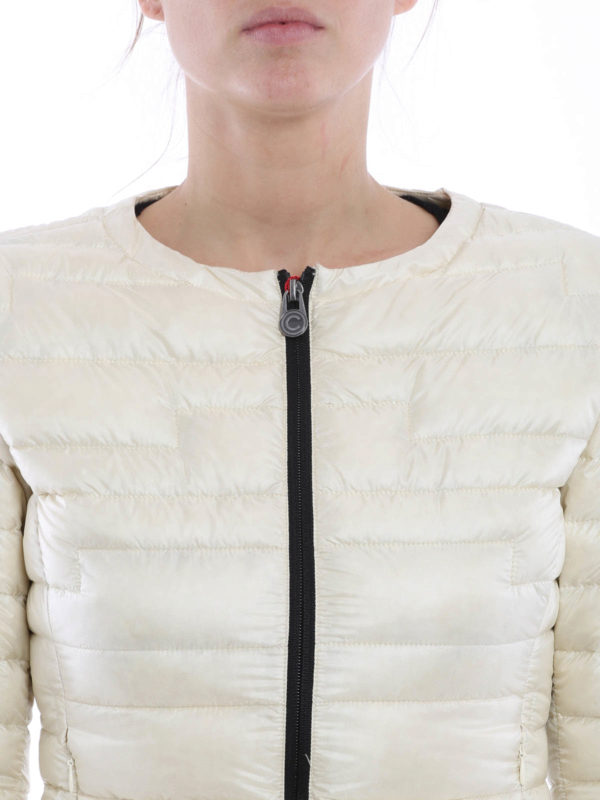 collarless padded jacket