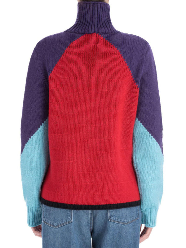 Colour block intarsia cashmere sweater 