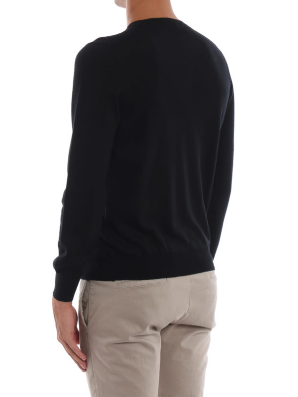 یقه گرد Fay - Combed wool black sweater 