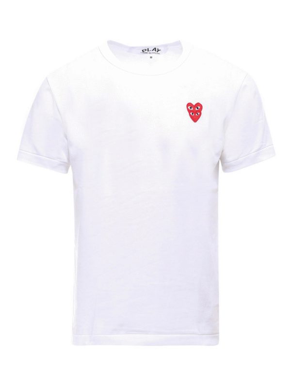 comme des garcons t shirt pink heart