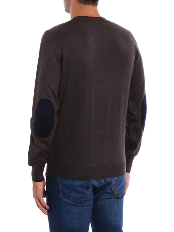 Contrasting elbow patch sweater 
