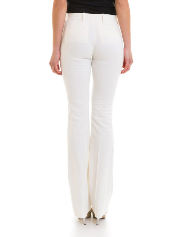 Cotton blend bootcut trousers 