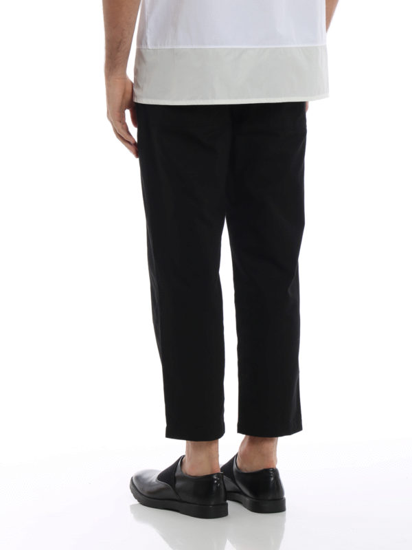 Cropped fine cotton canvas pants 
