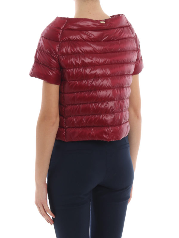 Cropped short sleeve puffer jacket 