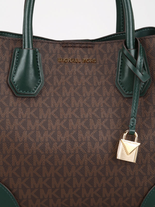 Totes bags Michael Kors - Dark green Mercer Gallery small logo tote -  30H8GZ5S5V305