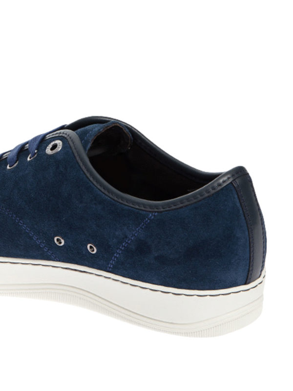 lanvin navy suede sneakers