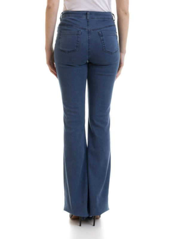 Denim high rise flared jeans shop online: Angelo Marani