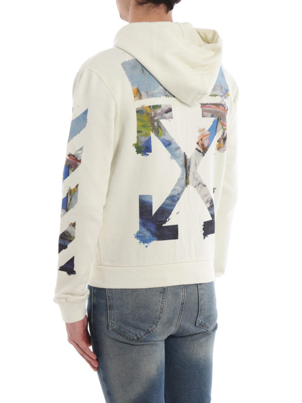 Off-White - Diag Coloured Arrow off white zip-up hoodie ...