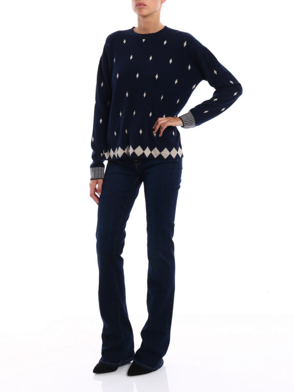 Diamond intarsia cashmere sweater 