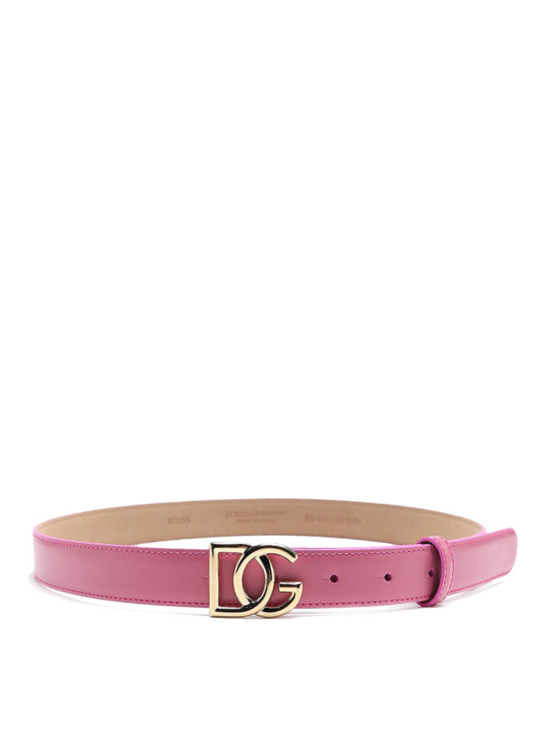 Belts Dolce & Gabbana - Metal DG logo pink leather belt - BE1355AX35086163