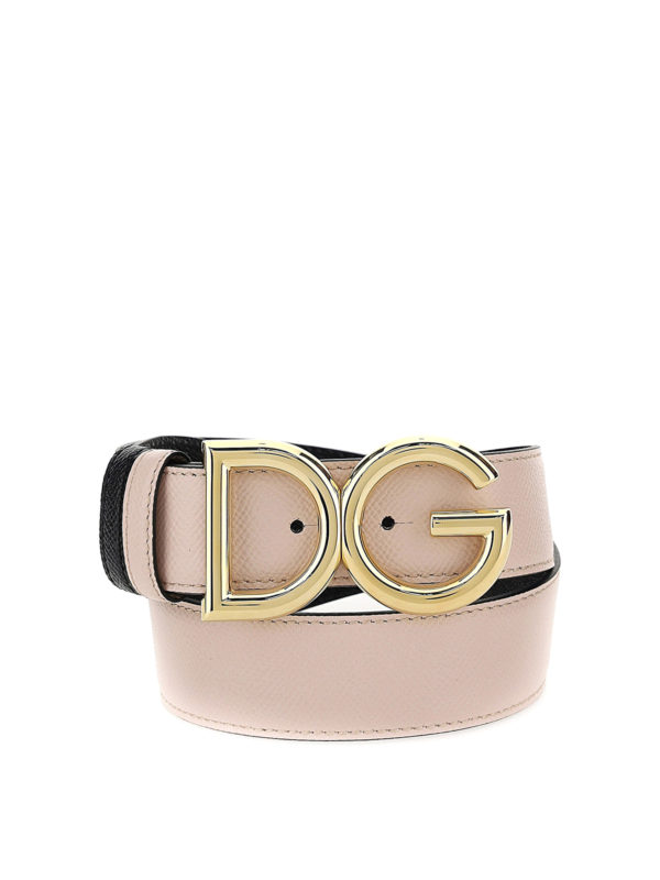 Belts Dolce & Gabbana - Reversible belt in pink and black - BE1333AW5288N473