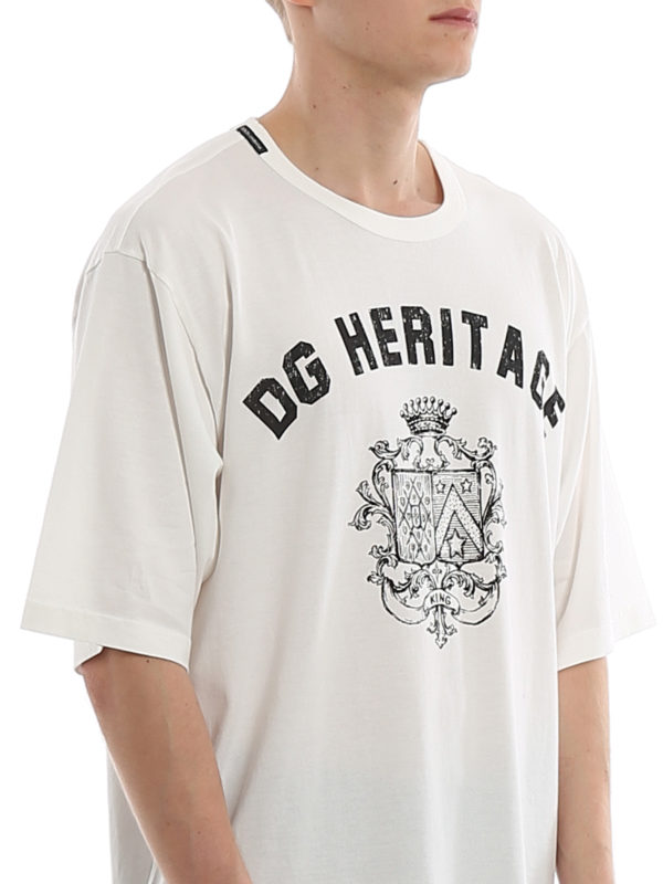 T-shirts Dolce & Gabbana - Crest print oversized T-shirt - G8KN7TFI7IOHW15E