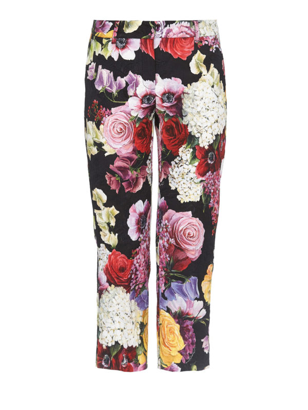 Casual trousers Dolce & Gabbana - Floral print cotton blend capri trousers  - FTAM3THSMW5HNW86