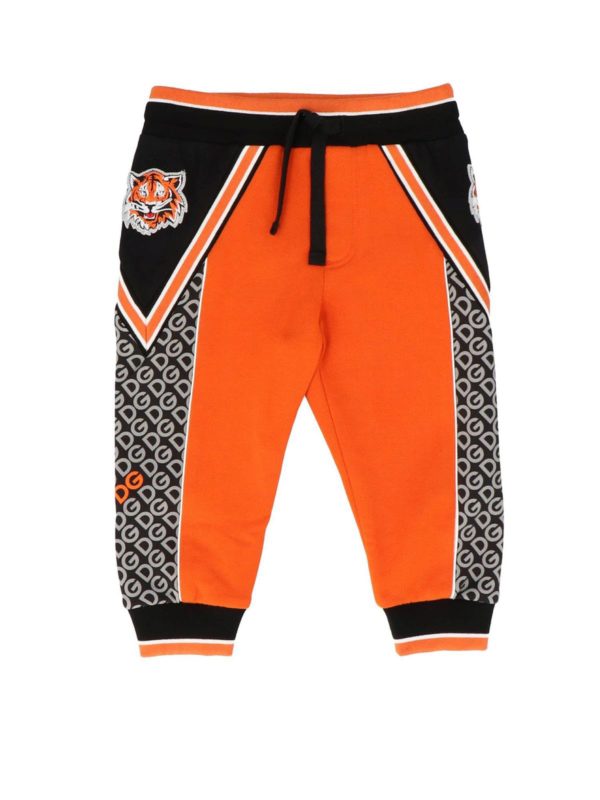Trousers Dolce & Gabbana Jr - DG Tigre pants in orange - L1JPBFG7XGNS9000