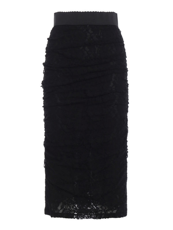 floral textured pencil skirt