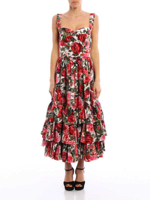 dolce and gabbana red rose dress