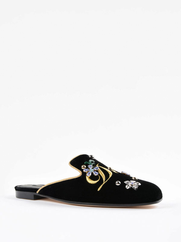 dolce gabbana velvet slippers