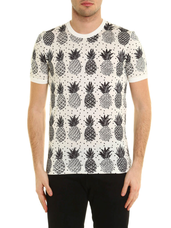 T-shirts Dolce & Gabbana - Pineapple print jersey T-shirt - G8GX8TFS7U0HA852