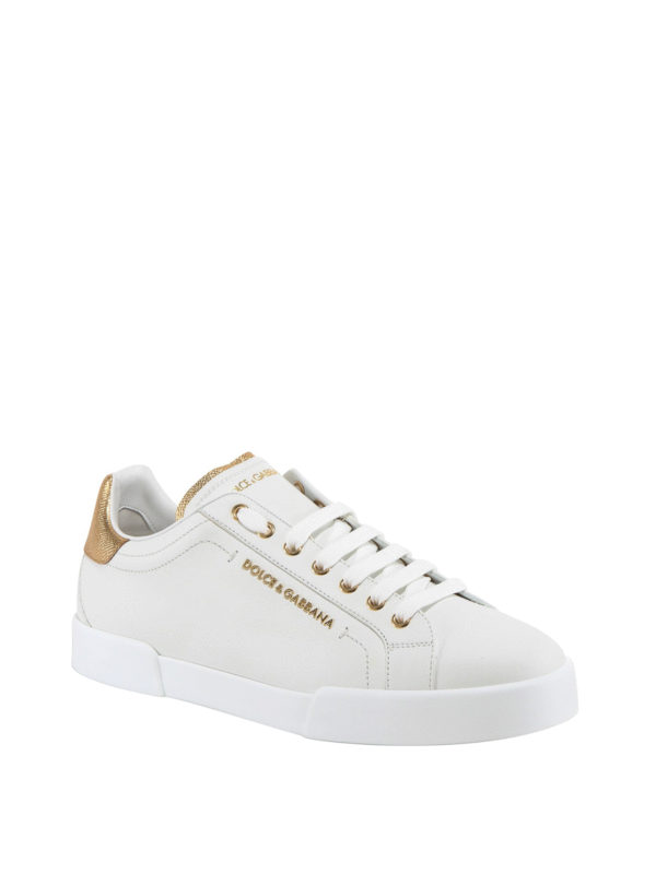 Trainers Dolce & Gabbana - Portofino white and gold sneakers ...