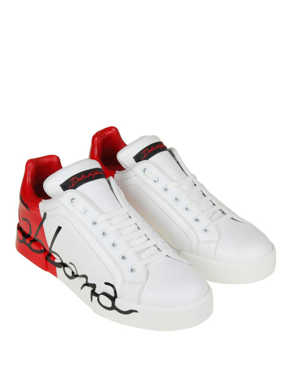 Trainers Dolce & Gabbana - Portofino white and red sneakers ...