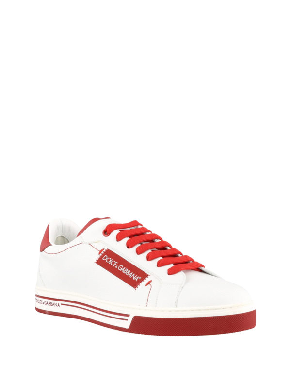 Trainers Dolce \u0026 Gabbana - Roma white and red leather sneakers -  CS1572AV16589926
