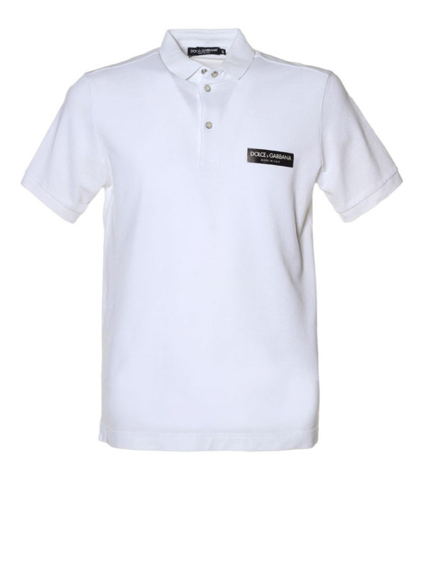 dolce and gabbana white polo shirt