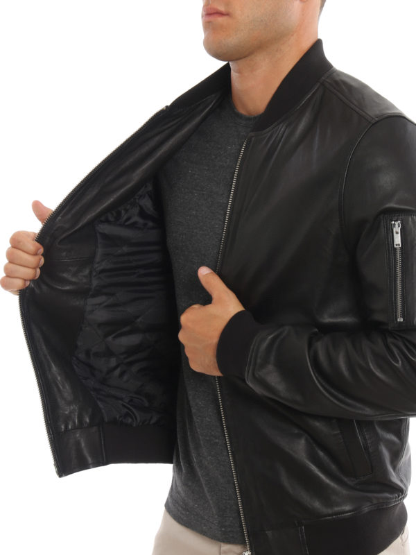 vince leather bomber