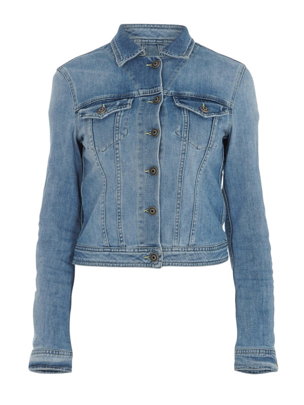 cropped fitted denim jacket