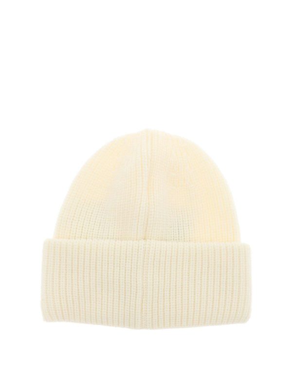 white beanie cap