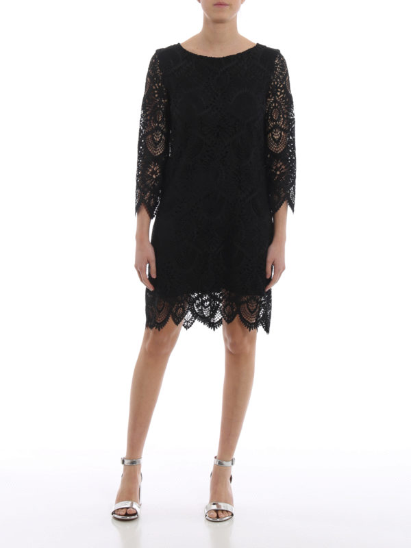 میدی Dondup - Boat neck black lace 
