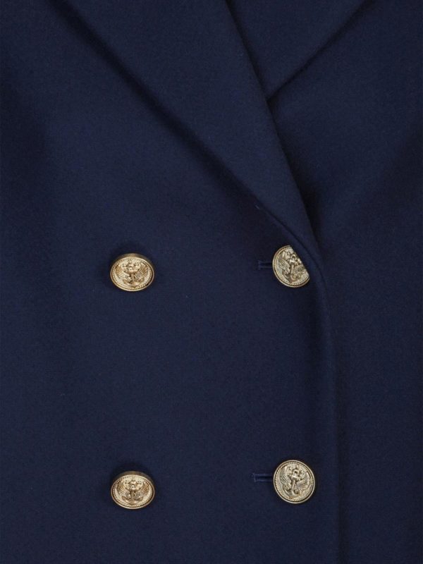 Double-breasted coat cashmere in blue 