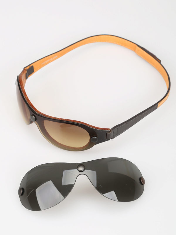 عینک آفتابی Histoire De Voir Double Lens Leather Sunglasses