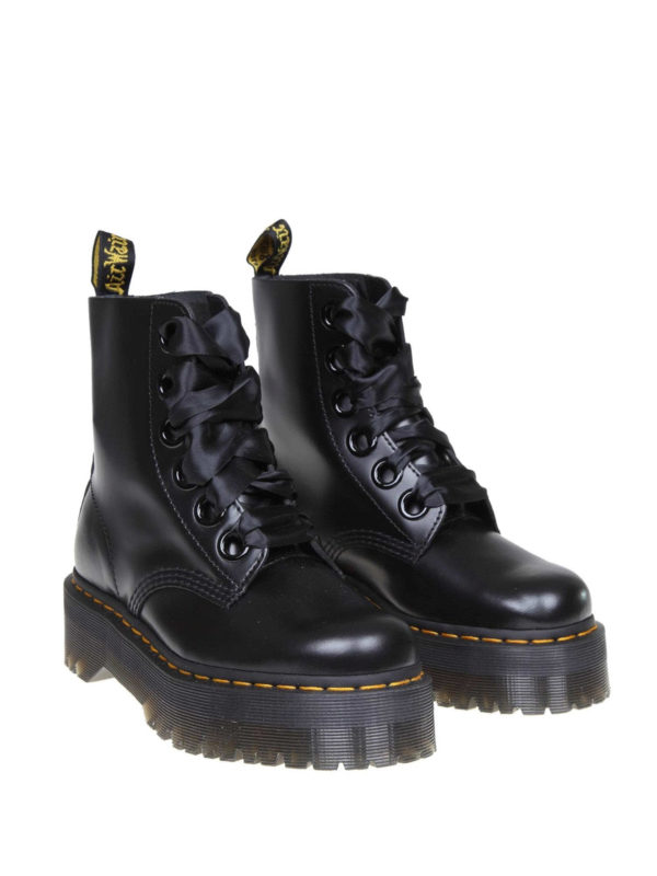 debt Outward hierarchy Ankle boots Dr. Martens - Molly leather booties with satin laces - 24861001