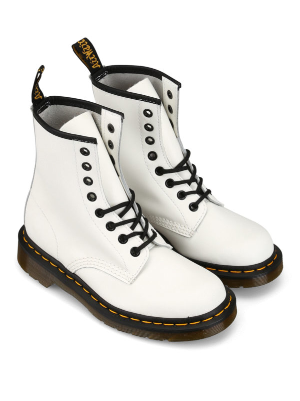 white smooth leather doc martens