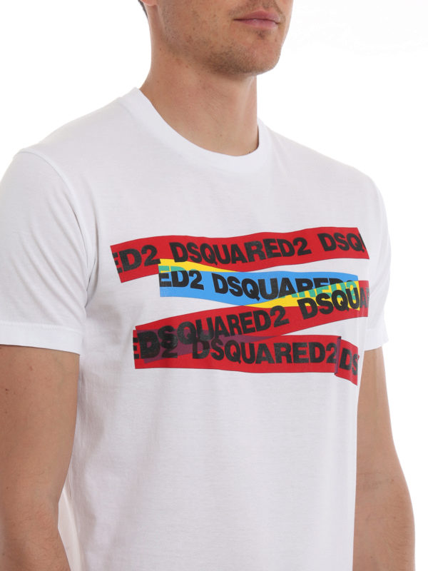 Coloured logo stripes basic T-shirt 