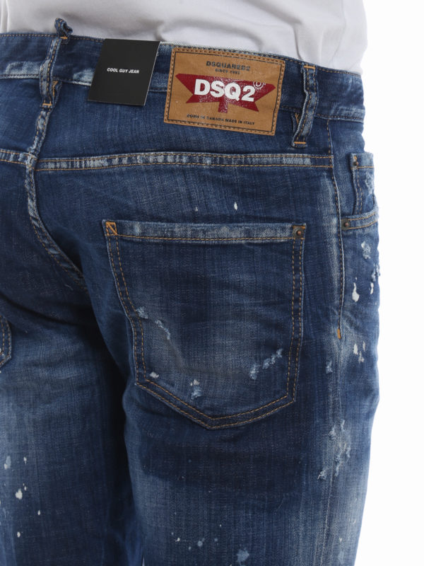 Straight leg jeans Dsquared2 - Cool Guy jeans detailed with stains and ...