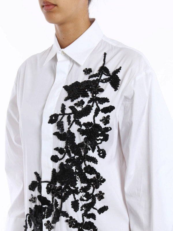 Floral embroidered shirt dress 