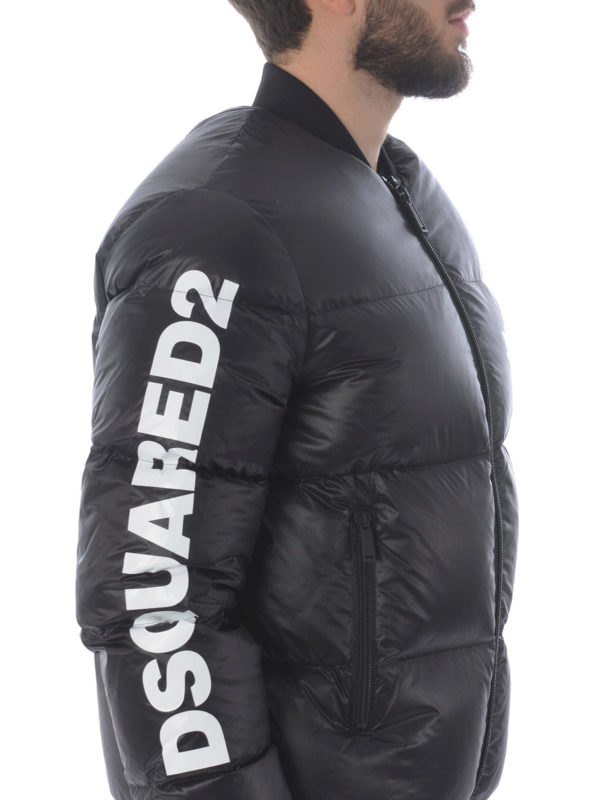 maple leaf print puffer jacket 