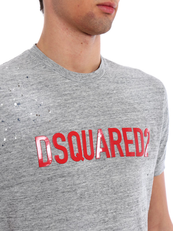 dsquared2 t shirt red writing