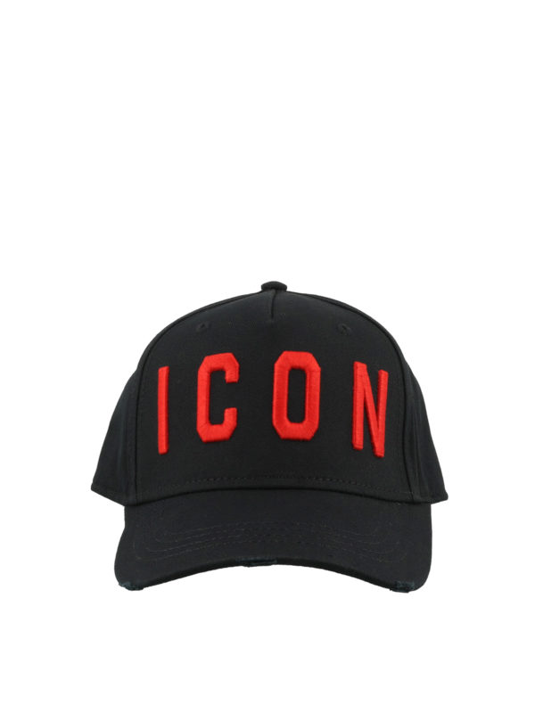 Icon red and black baseball cap 