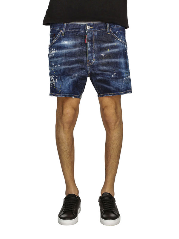 Painting effect stretch denim 