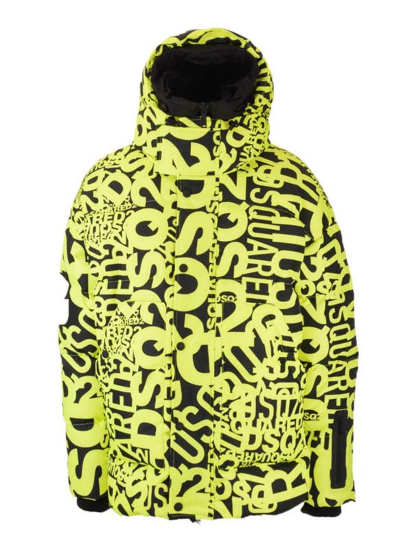 Padded jackets Dsquared2 - DSQ2 Graffiti ski down jacket in yellow ...